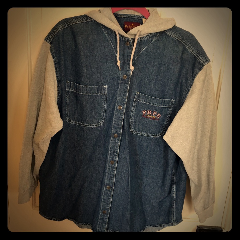 Pepe Jeans button up hooded shirt.